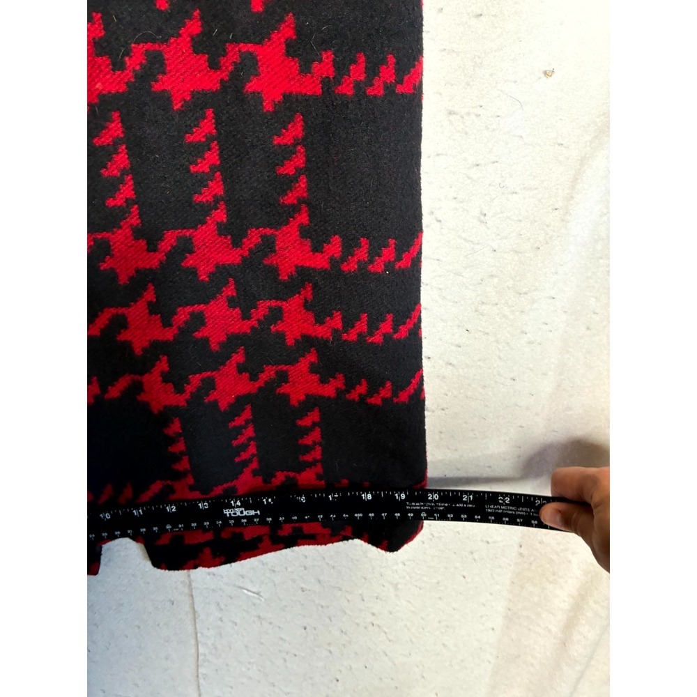 Talbots Straight & Pencil Skirt Women's 10 Black Red Lined Houndstooth Back Zip - Picture 5 of 11